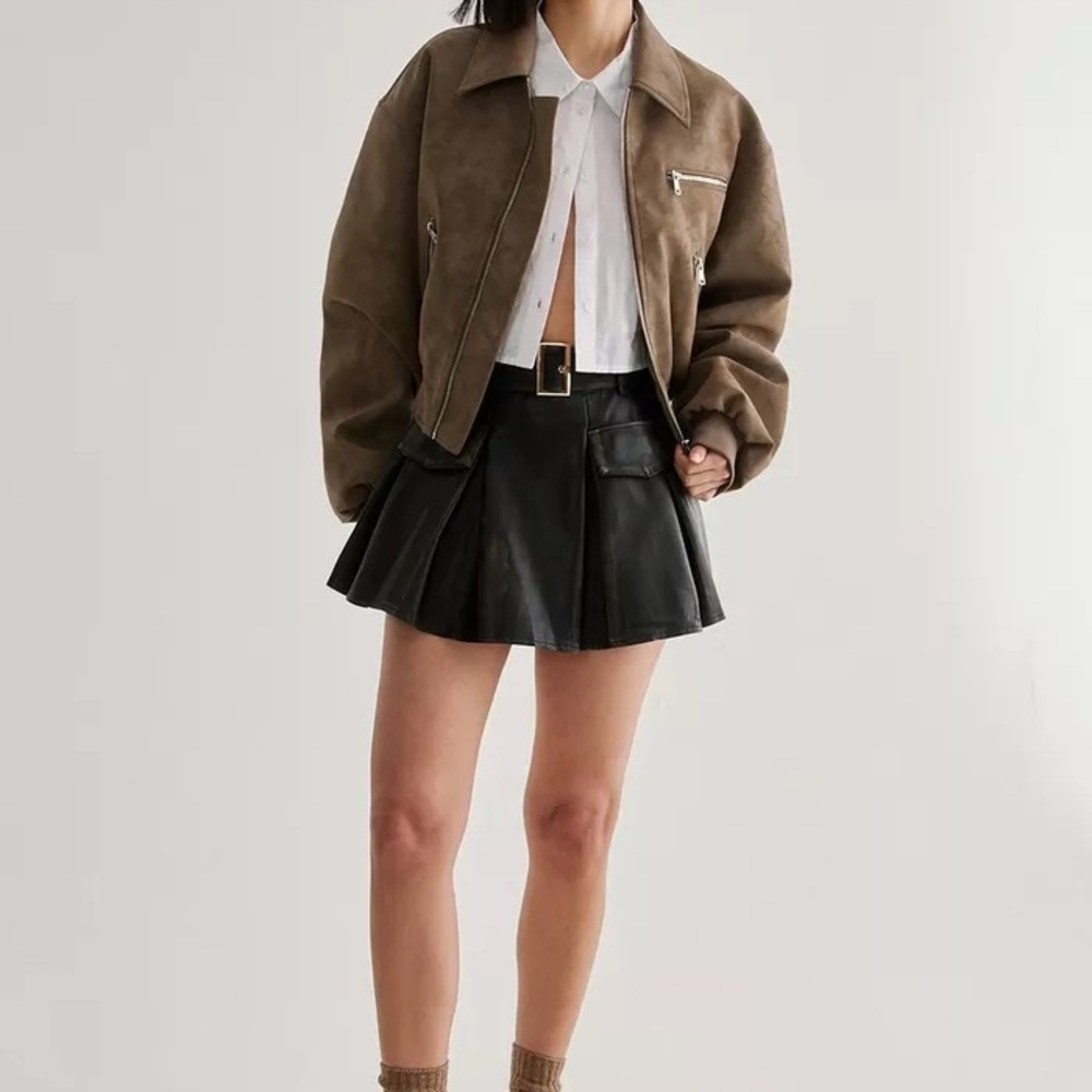 Black Pleather Skort